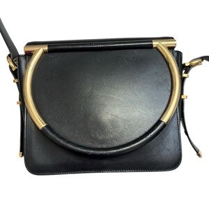 Salvatore Ferragamo Nicole black leather gancini crossbody shoulder bag